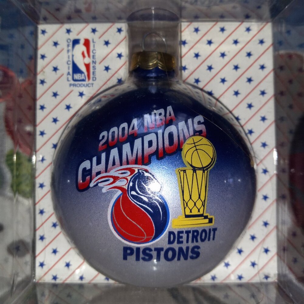 Vintage 2004 NBA Championship Detroit Pistons Christmas ornament